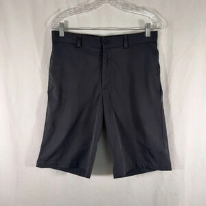 Slazenger Golf Shorts Men's 30 Solid Grey Chino Button Zip 4 Pocket Lightweight